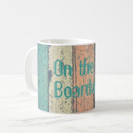 Mug Maison de plage en bois peint côté océan (Devant gauche)