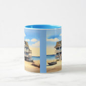 Mug Maison de plage sur le sable (Centre)