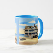 Mug Maison de plage sur le sable (Devant droit)