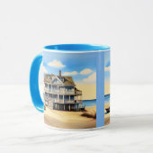 Mug Maison de plage sur le sable (Devant gauche)