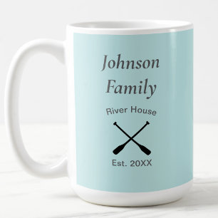 Mug Maison de rivière nom de famille personnalisé anné
