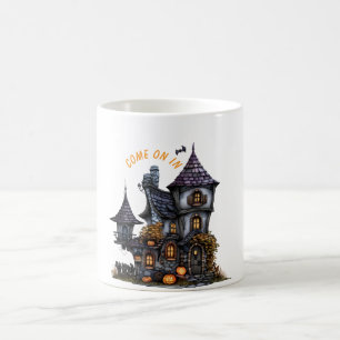Mug Maison De Sorcières Avec Salutation "Venez"