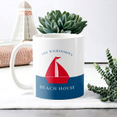 Mug Maison d'été minimaliste nautique personnalisée