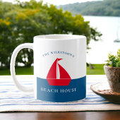 Mug Maison d'été minimaliste nautique personnalisée