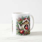 Mug Maison d'oiseau Théière Cardinal 3 (Devant droit)
