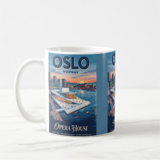 Mug Maison d'opéra d'Oslo Norvège Affiche de voyage vi