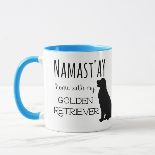 Mug Maison drôle de Namastay avec mon chien de golden (Gauche)