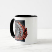 Mug MAISON DU DRAGON | Profil de dragon en flammes (Devant gauche)