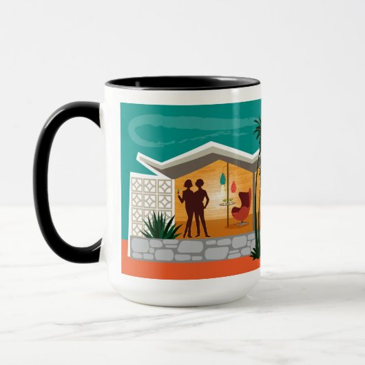 Mug Maison du milieu du siècle sur le toit en tôle pli (Gauche)