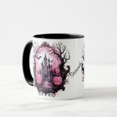 Mug Maison Éffrayante Halloween personnalisée, chauves (Devant gauche)
