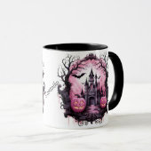 Mug Maison Éffrayante Halloween personnalisée, chauves (Devant droit)