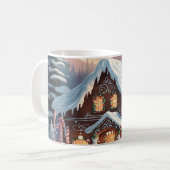 Mug Maison en pain d'épice Snowy Christmas Scène (Devant gauche)