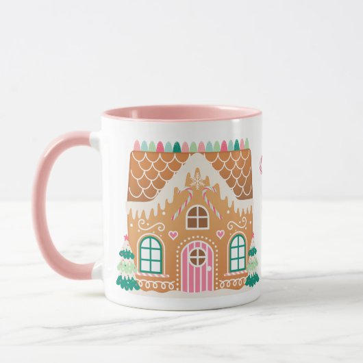 Mug Maison en pain d'épices rose (Gauche)
