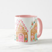 Mug Maison en pain d'épices rose (Devant droit)