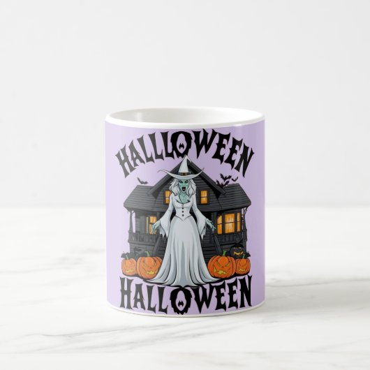 Mug Maison fantôme Halloween, citrouilles, sorcière, c (Centre)