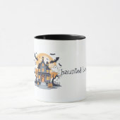 Mug Maison hantée avec chauves-souris et fantômes (Centre)