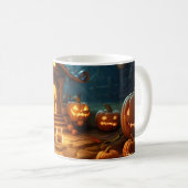 Mug Maison hantée de citrouille d'Halloween 3D (Devant droit)