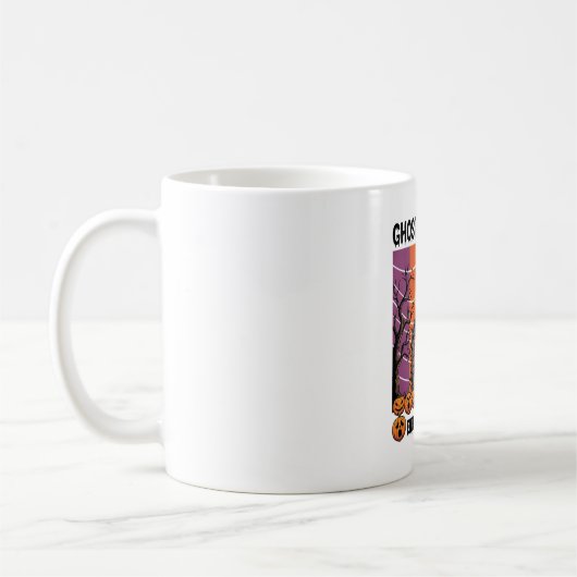 Mug Maison Hantée Halloween Fantôme Arrive Pompe à Sor (Gauche)