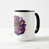 Mug Maison hantée Halloween Fantômes Éffrayants et Cit (Devant droit)
