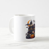 Mug Maison Hantée Halloween Squelettes Citrouille Fant (Devant gauche)
