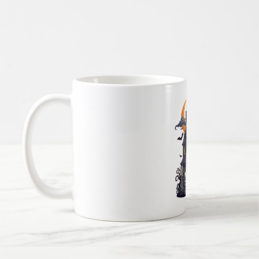 Mug Maison Hantée Halloween Squelettes Citrouille Fant (Gauche)