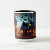Mug Maison hantée, Jack-O-Lanterns et chauves-souris (Centre)