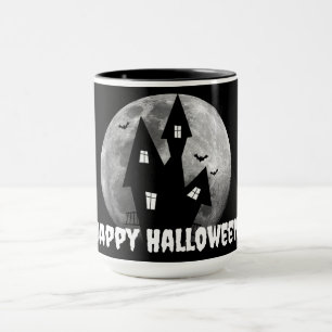 Mug Maison hantée, Pleine lune et chauves-souris