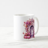 Mug Maison Hantée rose Halloween Florale (Devant droit)