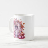 Mug Maison Hantée rose Halloween Florale (Devant gauche)