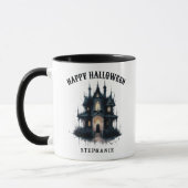Mug Maison hantée victorienne gothique Joyeux Hallowee (Gauche)