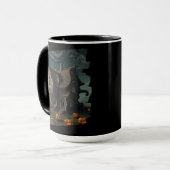 Mug Maison Haunween avec Citrouilles et Pleine lune (Devant gauche)