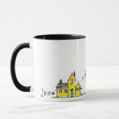 Mug Maison Jaune Avec Blanchisserie (Gauche)