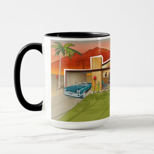 Mug Maison moderne du milieu du siècle Tiki Party Hous (Gauche)