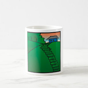Mug Maison sur une colline verte