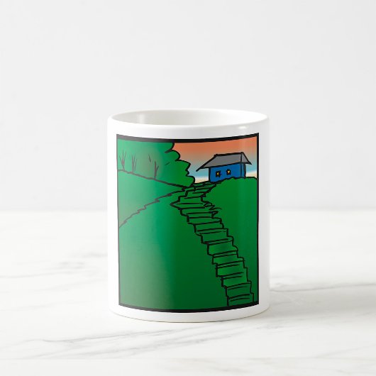 Mug Maison sur une colline verte