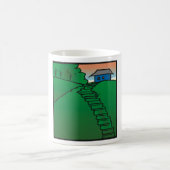 Mug Maison sur une colline verte (Centre)