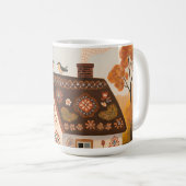 Mug Maisonnette d'art populaire Oiseaux Automne (Devant droit)