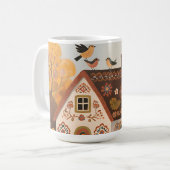 Mug Maisonnette d'art populaire Oiseaux Automne (Devant gauche)