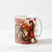Mug Maisonnette de fée d'automne avec filles de la for (Devant droit)
