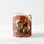 Mug Maisonnette de fée d'automne avec filles de la for (Centre)
