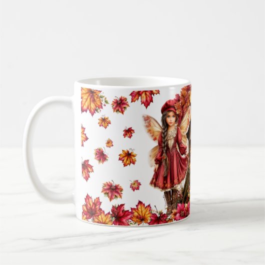 Mug Maisonnette de fée d'automne avec filles de la for (Gauche)