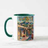 Mug Maisons adobe de Santa Fe dans le style de La Nuit (Gauche)