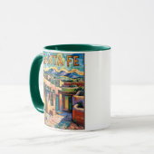 Mug Maisons adobe de Santa Fe dans le style de La Nuit (Devant gauche)
