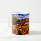 Mug Maisons dans le domaine de tournesol (Devant gauche)
