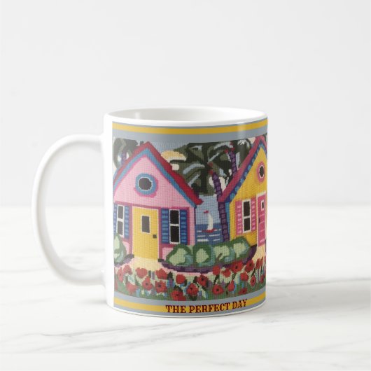 Mug Maisons de couleur tropicale vibrantes (Gauche)