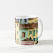 Mug Maisons de Lisbonne : Aquarelle Motif funiculaire. (Devant droit)