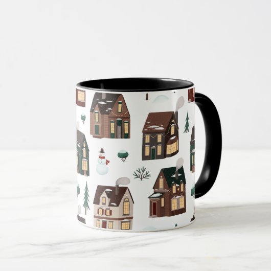 Mug Maisons de neige de Noël (Devant droit)