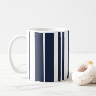 Mug Maisons de plage à rayures blanches et bleues mari