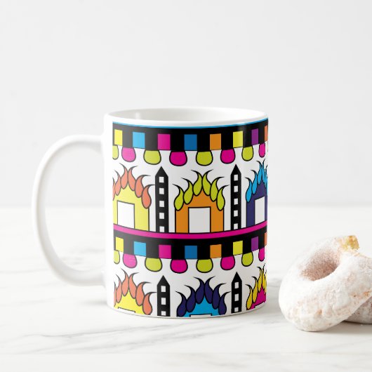 Mug Maisons de village colorées (Avec donut)