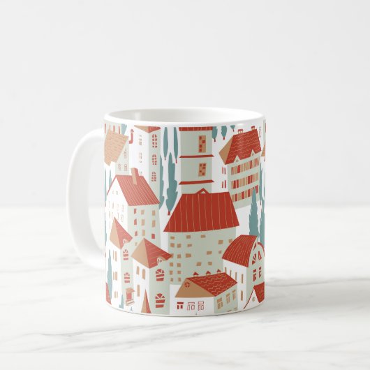 Mug Maisons De Ville : Illustration Sans Faille (Devant gauche)
